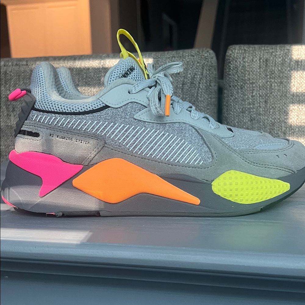 Puma RS-X Vibrant Kids' Sneakers with Neon Accents-Size 7C youth- preowned